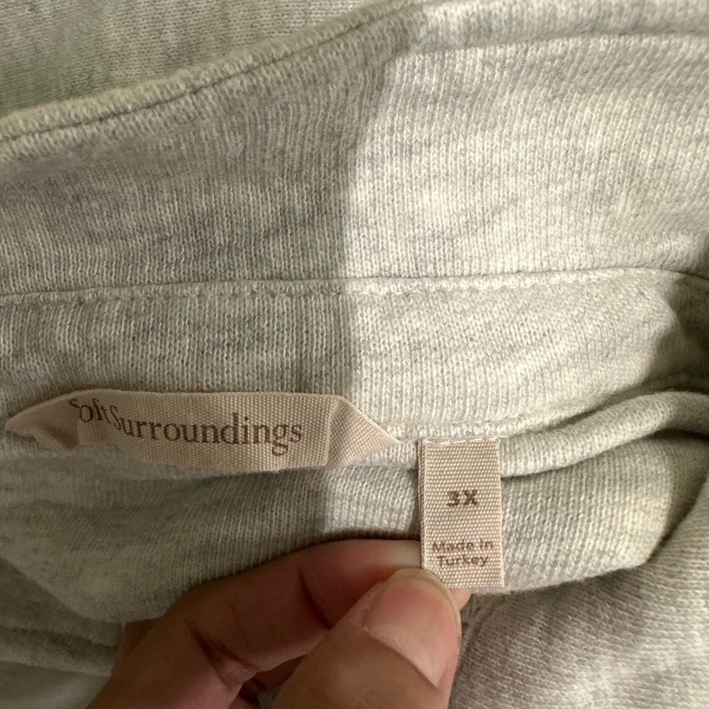 Soft Surroundings Womens Plus Size 3X Sweatshirt Neutral Minimalist Lounge Beige - Picture 2 of 8